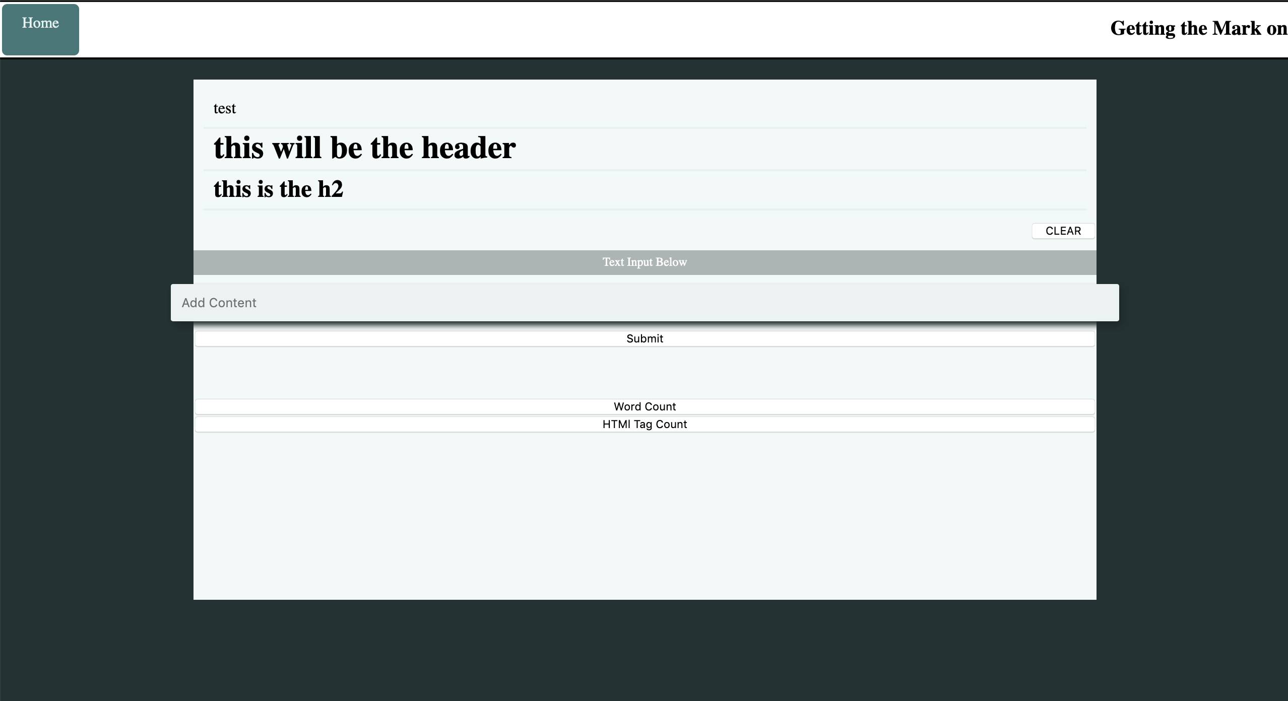 screenshot of markdown editor